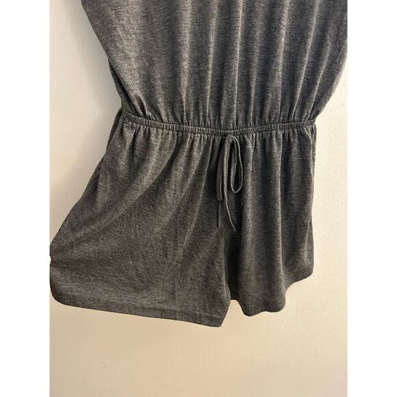 She & Sky Gray Cotton Drawstring Romper Size Small - Picture 4 of 6